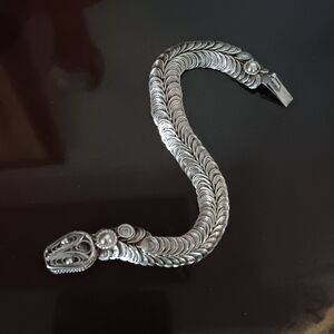 Vintage Sterling Silver Filigree Snake Bracelet